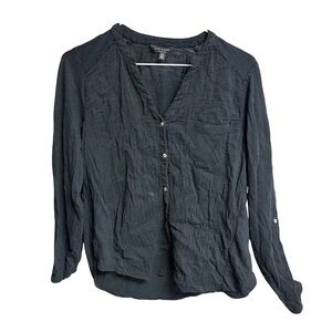 Lucky Brand Charcoal Button-Up Blouse